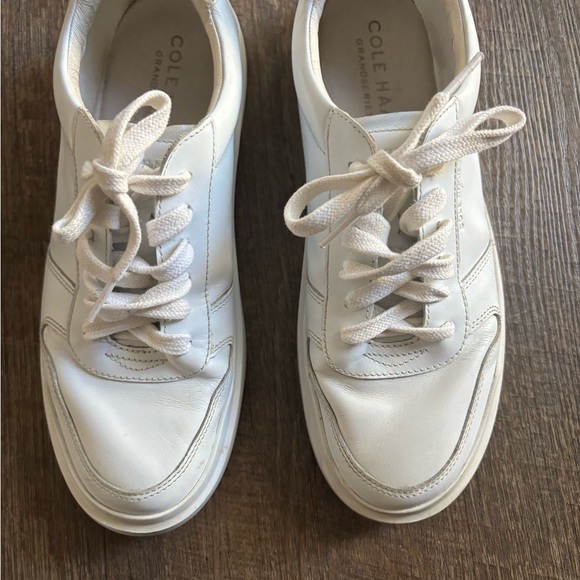 Cole Haan Classic White Lace-Up Sneakers - Picture 2 of 6